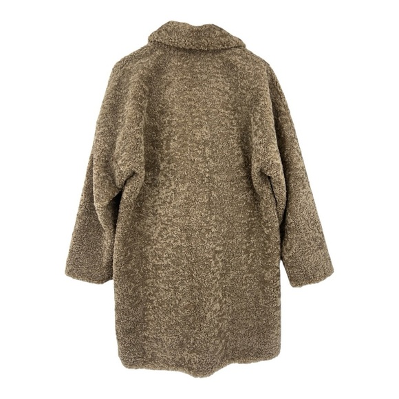 ZARA TEDDY FLEECE OVERSIZE PEACOAT TAN SZ S - Picture 5 of 10